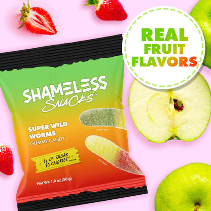 Shameless Snacks - Super Wild Worm Gummy Candy (1.8 oz)