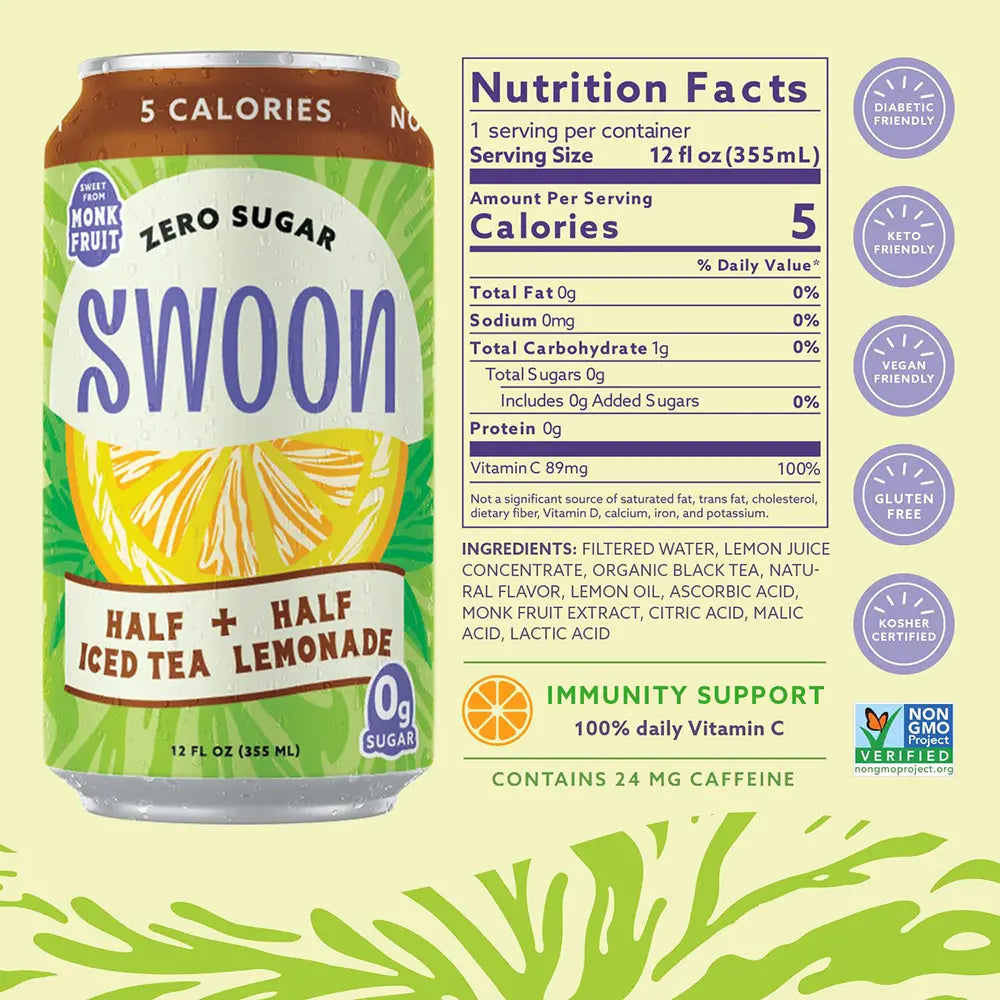 Swoon - Zero Sugar Half Lemonade/Half Tea (12 fl oz)