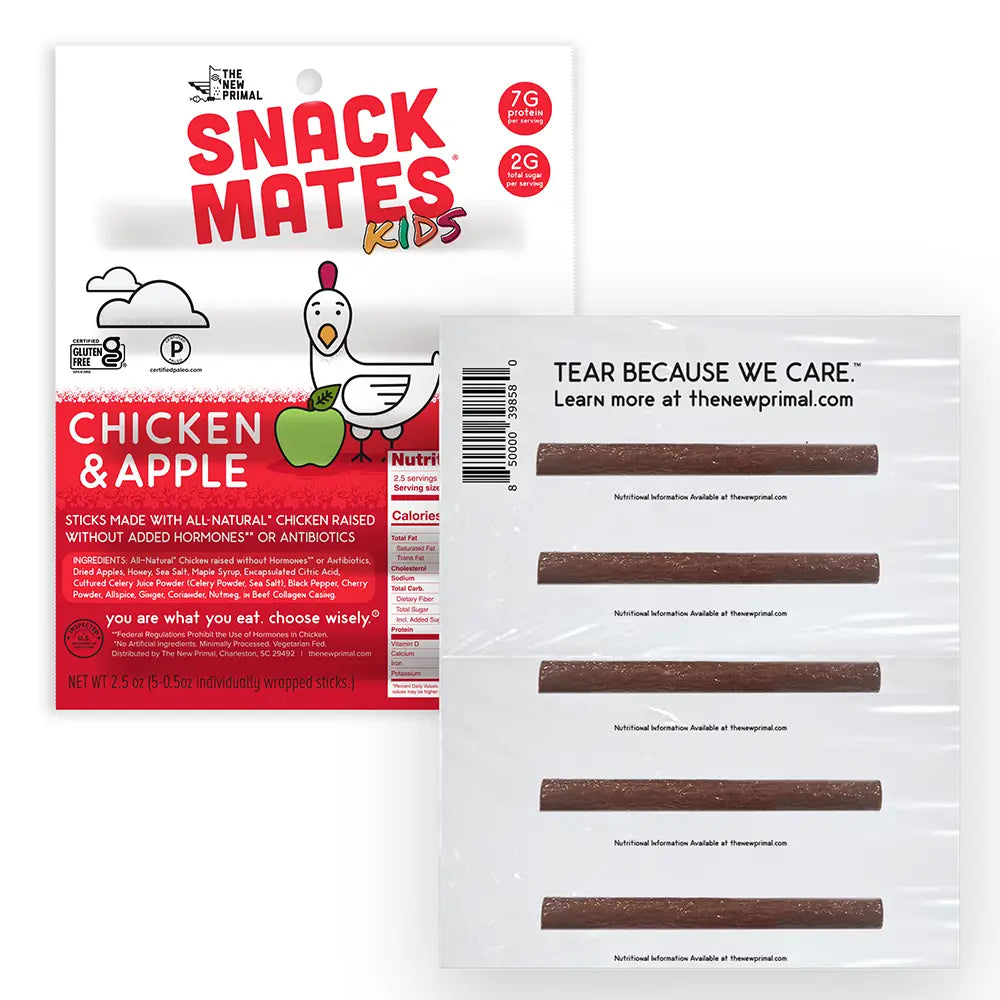 The New Primal - Snack Mates Chicken & Apple Mini Meat Sticks (5 ct.)