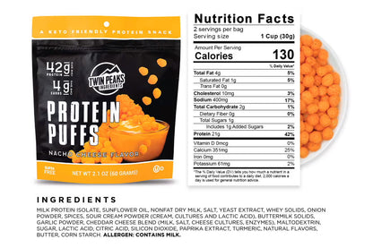 Twin Peaks Ingredients - Nacho Cheese Protein Puffs (2.1 oz)