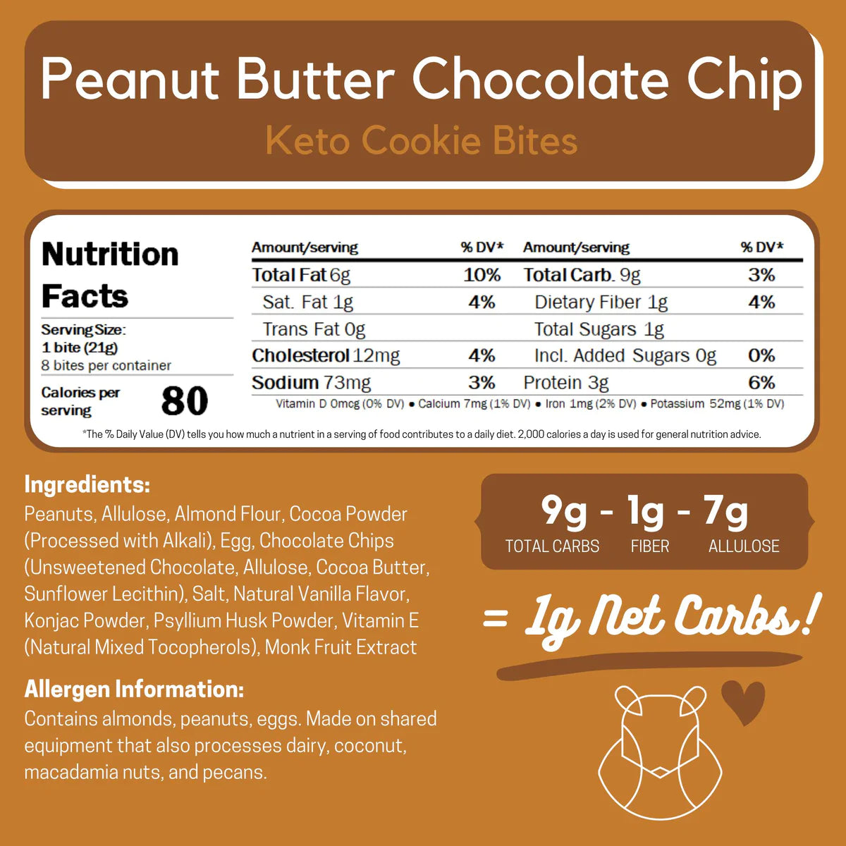 ChipMonk Baking - Chocolate Peanut Butter Keto Cookie Bites (6 oz)