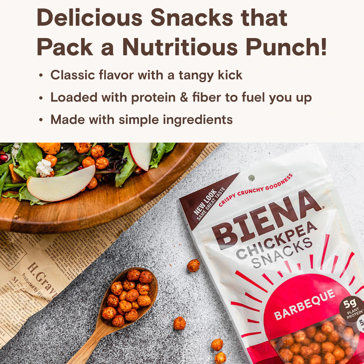 Biena Snacks - Barbeque Roasted Chickpea Snacks (5 oz)