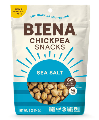 Biena Snacks - Sea Salt Roasted Chickpea Snacks (5 oz)