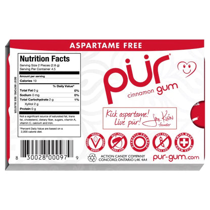 PUR - Cinnamon Chewing Gum (9 pc)