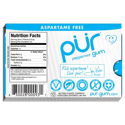 PUR - Peppermint Chewing Gum (9 pc)