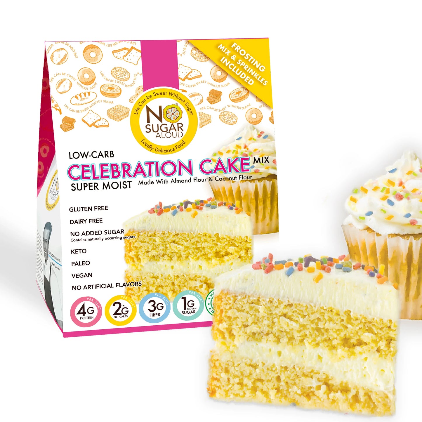 No Sugar Aloud LLC - Celebration Cake Mix (13 oz)