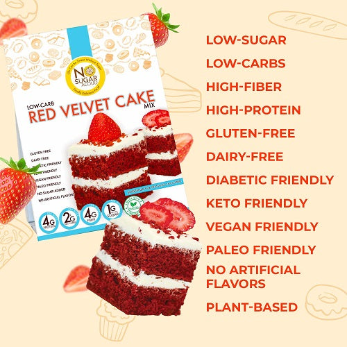 Gå rundt Dental Møde Red Velvet Cake Mix (13 oz) by No Sugar Aloud LLC - The Low Carb Market