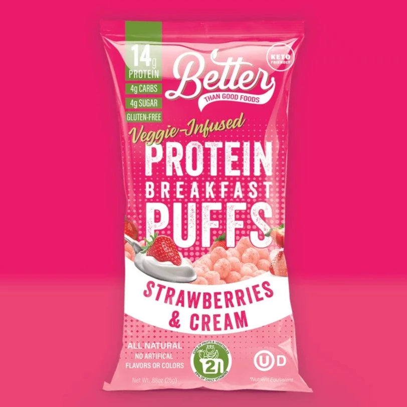 Better Than Good Foods - Strawberries & Cream Keto Protein Puffs (0.88 oz)