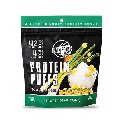 Twin Peaks Ingredients - Sour Cream & Onion Protein Puffs (2.1 oz)