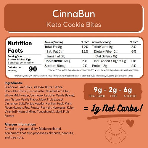 CinnaBun Keto Cookie Bites (6 oz)