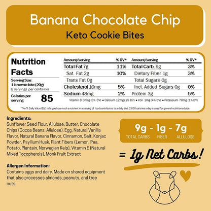 ChipMonk Baking - Banana Chocolate Chip Keto Cookie Bites (6.4oz)